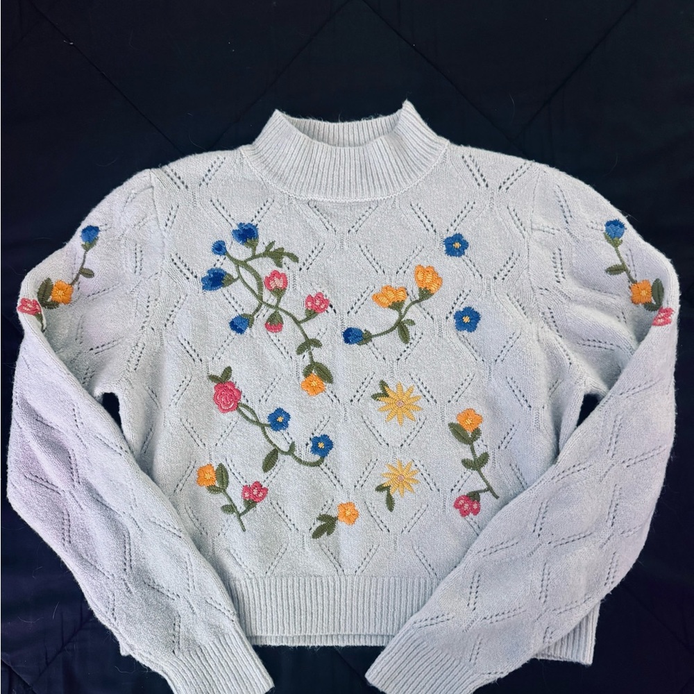 Floral Embroidered Women's Sweater